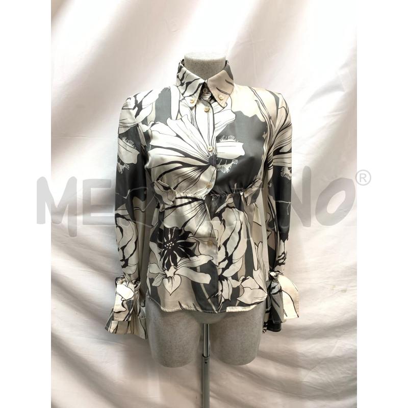 CAMICIA VALENTINO SETA GRIGIO FIORI PANNA  | Mercatino dell'Usato Roma re di roma 1