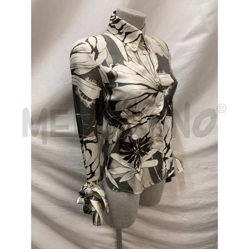 CAMICIA VALENTINO SETA GRIGIO FIORI PANNA  | Mercatino dell'Usato Roma re di roma 2
