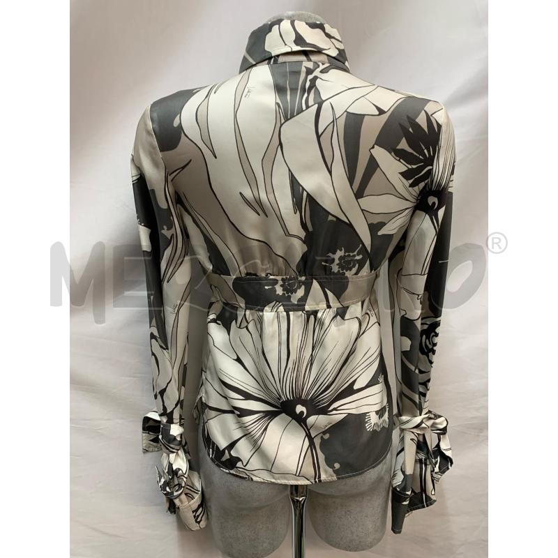 CAMICIA VALENTINO SETA GRIGIO FIORI PANNA  | Mercatino dell'Usato Roma re di roma 3