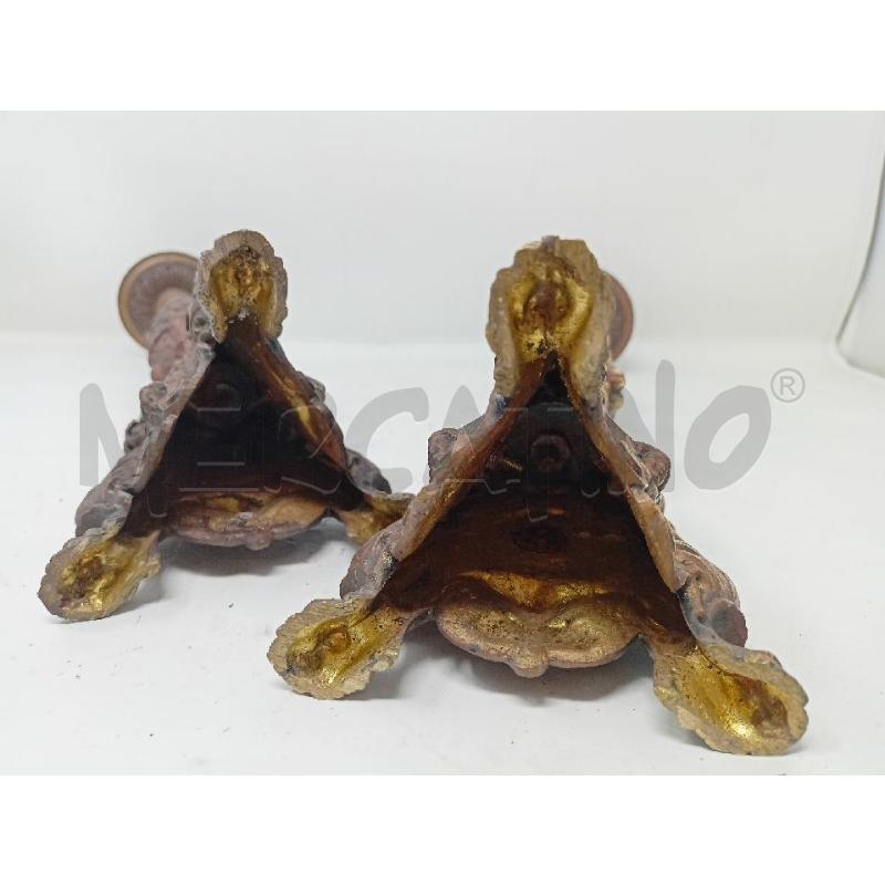 CANDELABRI COPPIA BRONZO 3 PIEDI LEONE PLACCHE TESTE SANTI | Mercatino dell'Usato Roma re di roma 3