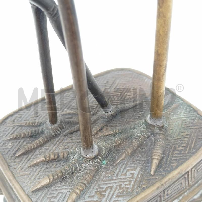 CANDELABRO BRONZO RAFFIGURANTE GRU DIF | Mercatino dell'Usato Roma re di roma 4