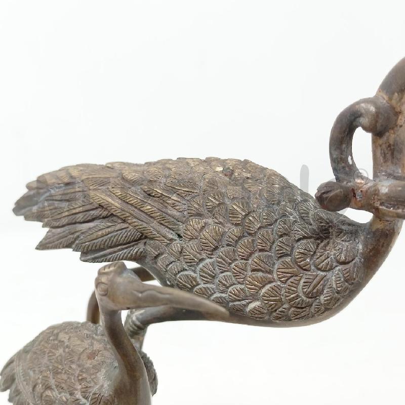 CANDELABRO BRONZO RAFFIGURANTE GRU DIF | Mercatino dell'Usato Roma re di roma 5
