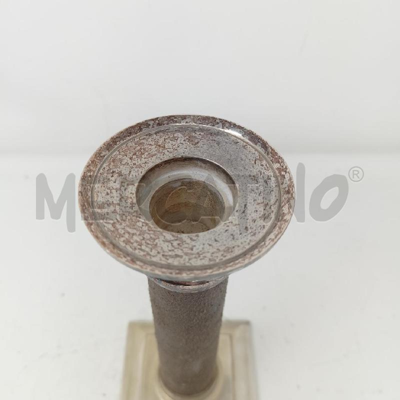 CANDELIERE JORDAN SHEFFIELD 20 CM FASCIA CUOIO MARRONE BASE QUADRATA | Mercatino dell'Usato Roma re di roma 2