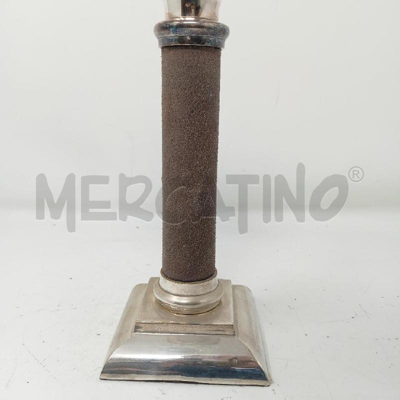 CANDELIERE JORDAN SHEFFIELD 20 CM FASCIA CUOIO MARRONE BASE QUADRATA | Mercatino dell'Usato Roma re di roma 3