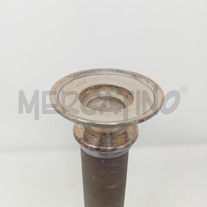 CANDELIERE JORDAN SHEFFIELD 20 CM FASCIA CUOIO MARRONE BASE QUADRATA | Mercatino dell'Usato Roma re di roma 3