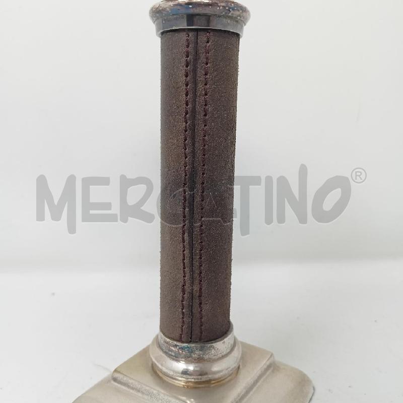 CANDELIERE JORDAN SHEFFIELD 20 CM FASCIA CUOIO MARRONE BASE QUADRATA | Mercatino dell'Usato Roma re di roma 4