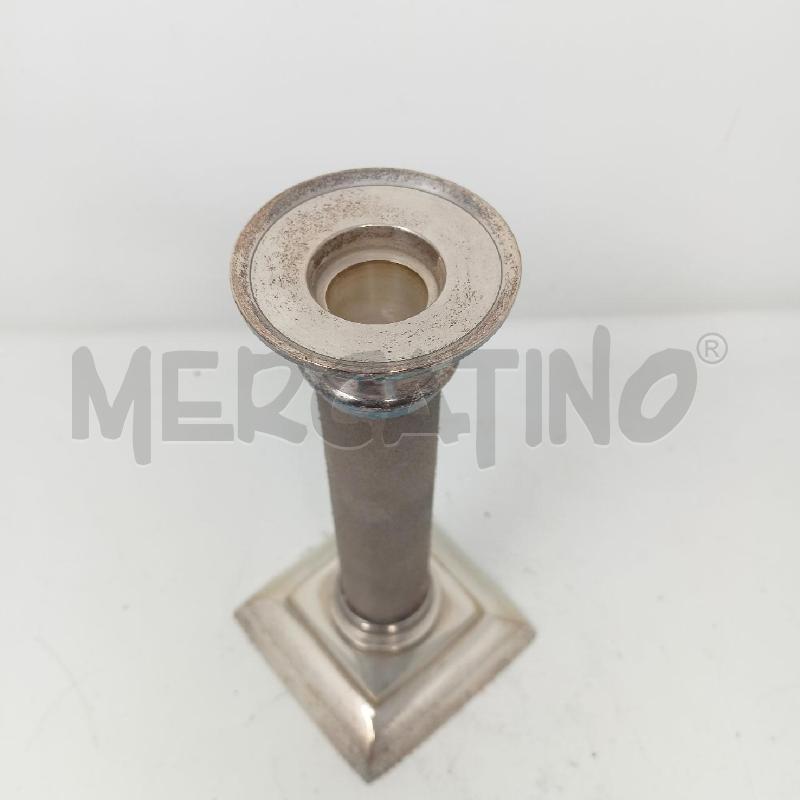 CANDELIERE JORDAN SHEFFIELD 20 CM FASCIA CUOIO MARRONE BASE QUADRATA | Mercatino dell'Usato Roma re di roma 3