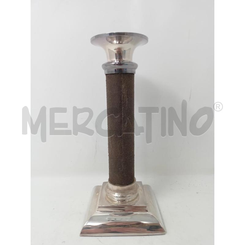 CANDELIERE JORDAN SHEFFIELD CUOIO MARRONE 20 CM  | Mercatino dell'Usato Roma re di roma 1