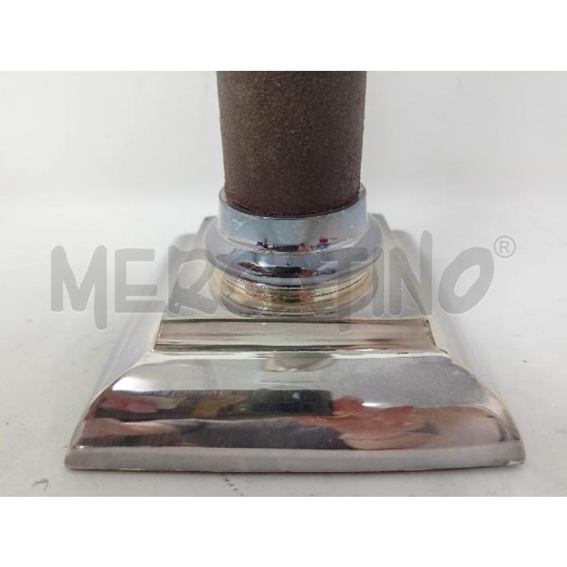 CANDELIERE JORDAN SHEFFIELD CUOIO MATTONE BASE QUADRATA 28 CM | Mercatino dell'Usato Roma re di roma 3
