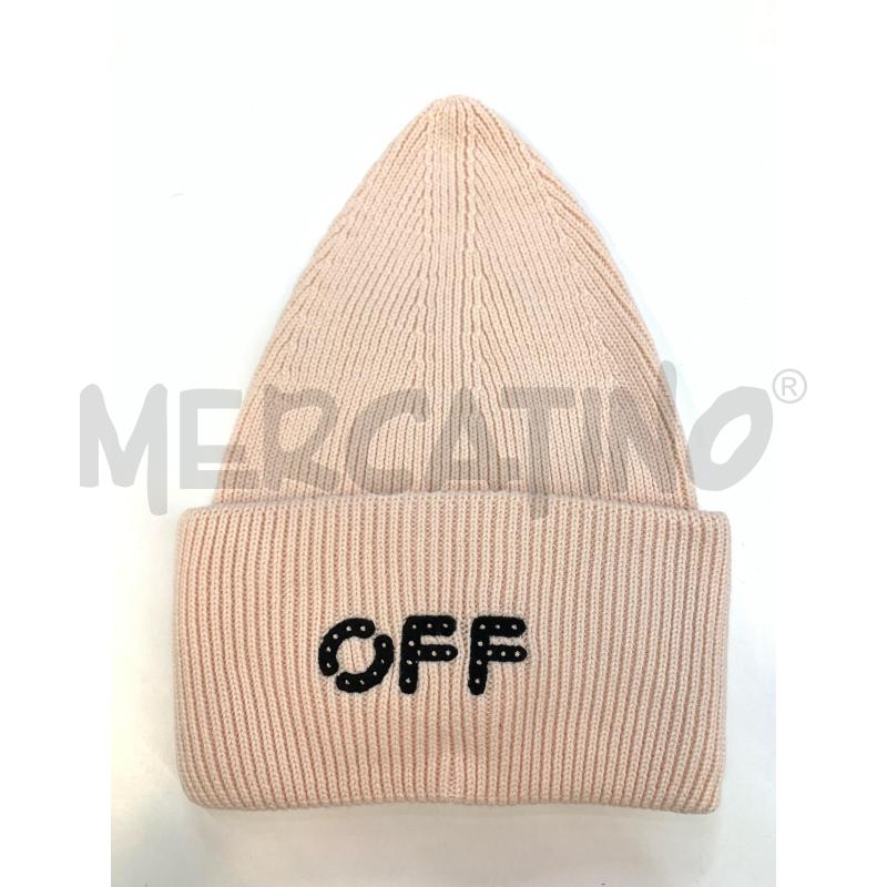 CAPPELLO OFF WHITE ROSA LOGO NERO  | Mercatino dell'Usato Roma re di roma 1