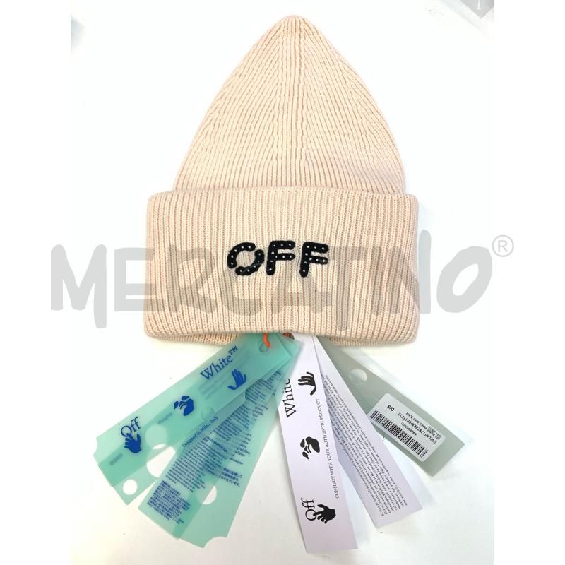 CAPPELLO OFF WHITE ROSA LOGO NERO  | Mercatino dell'Usato Roma re di roma 4