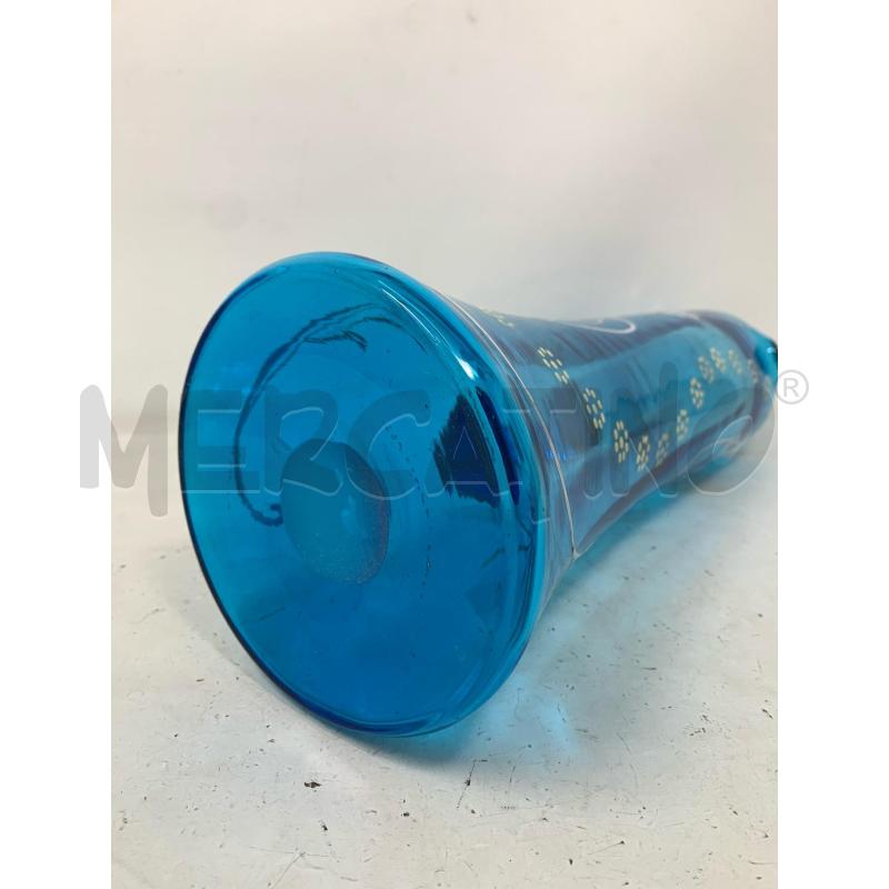 CARAFFA VETRO BLU MARGHERITA BIANCA DIPINTA DEC DORATI | Mercatino dell'Usato Roma re di roma 4