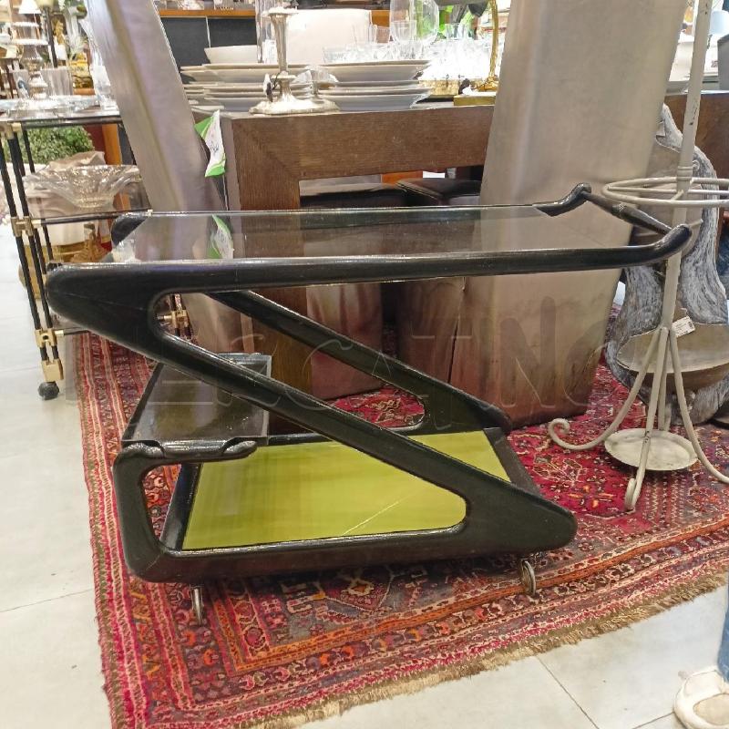 CARRELLO LEGNO NERO CASSINA RIP VETRO ROTELLE | Mercatino dell'Usato Roma re di roma 1