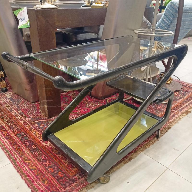 CARRELLO LEGNO NERO CASSINA RIP VETRO ROTELLE | Mercatino dell'Usato Roma re di roma 3