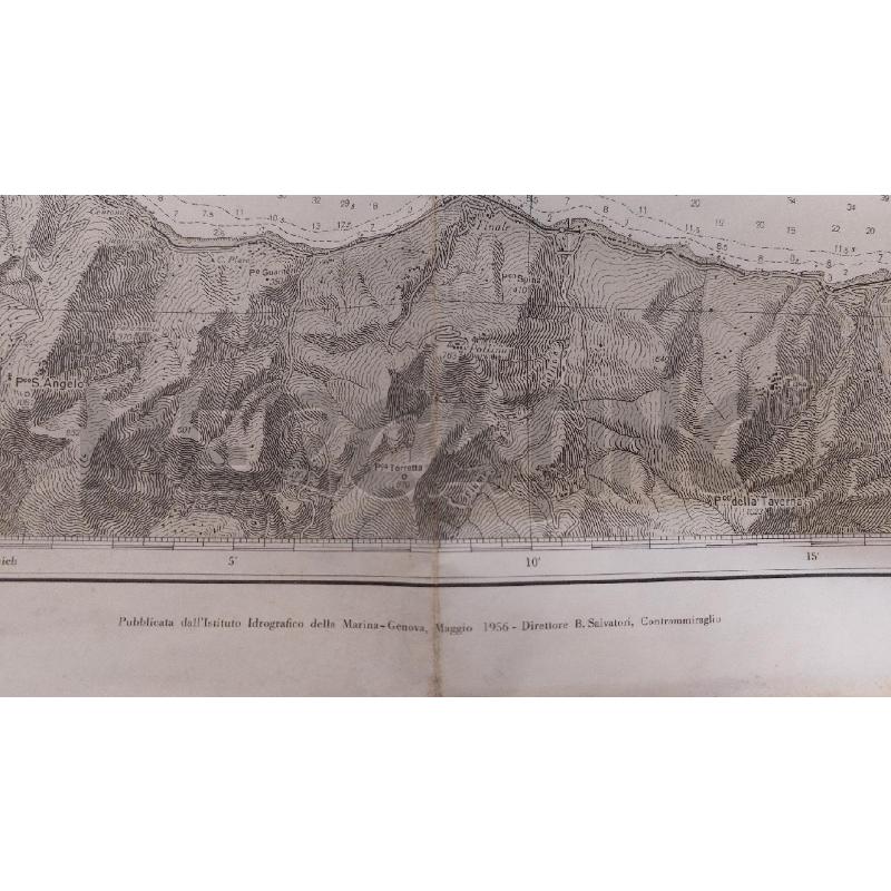 CARTA NAUTICA SICILIA DA CAPO D'ORLANDO A CAPO ZAFFERANO 1956 | Mercatino dell'Usato Roma re di roma 4