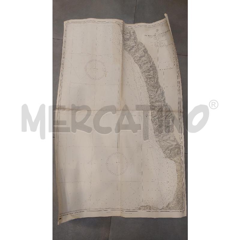 CARTA NAUTICA TIRRENO DA DIAMANTE A CAPO COZZO 1956 | Mercatino dell'Usato Roma re di roma 1