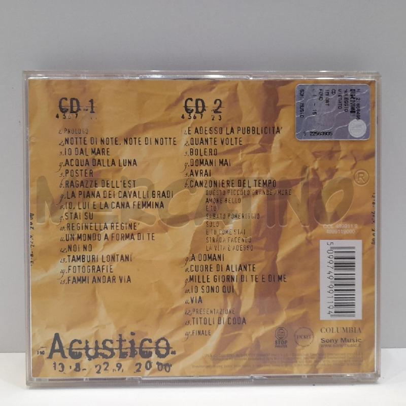 CD CLAUDIO BAGLIONI ACUSTICO 13/8-22/9 2000 SOGNO DI UNA NOTTE DI NOTE | Mercatino dell'Usato Roma re di roma 3