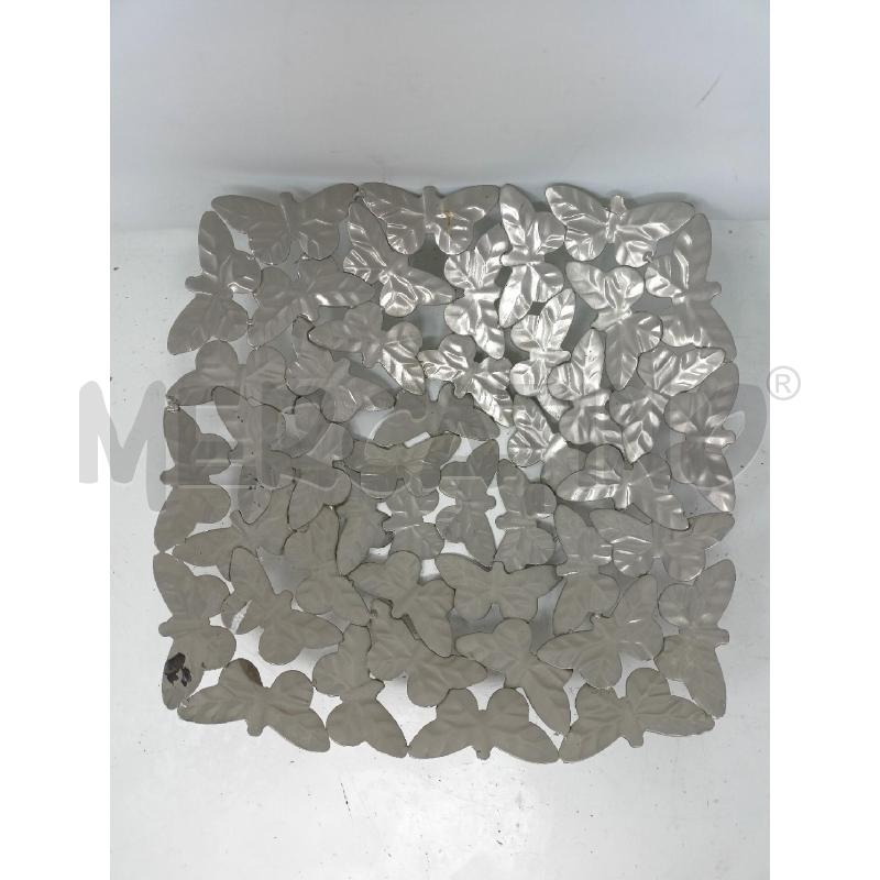 CENTROTAVOLA METALLO QUADRATO FARFALLE SILVER | Mercatino dell'Usato Roma re di roma 2
