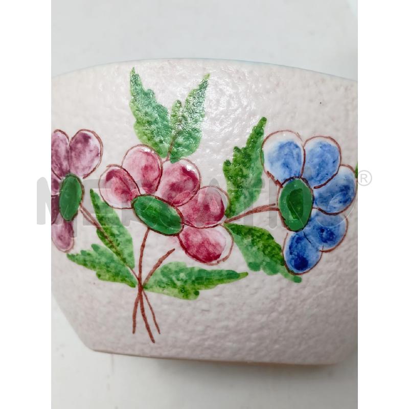 CESTINO CERAMICA ALBISOLA DEC FIORI 2 MANICO MARRON | Mercatino dell'Usato Roma re di roma 4