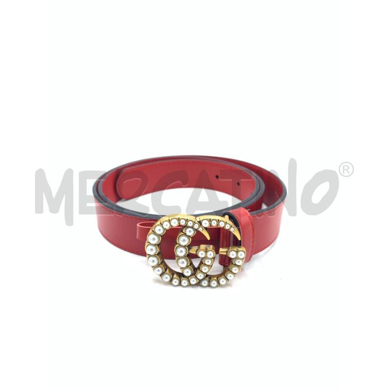 CINTURA DONNA GUCCI BUCKLE ROSS LEATH FIBBIA DORAT PERL | Mercatino dell'Usato Roma re di roma 1