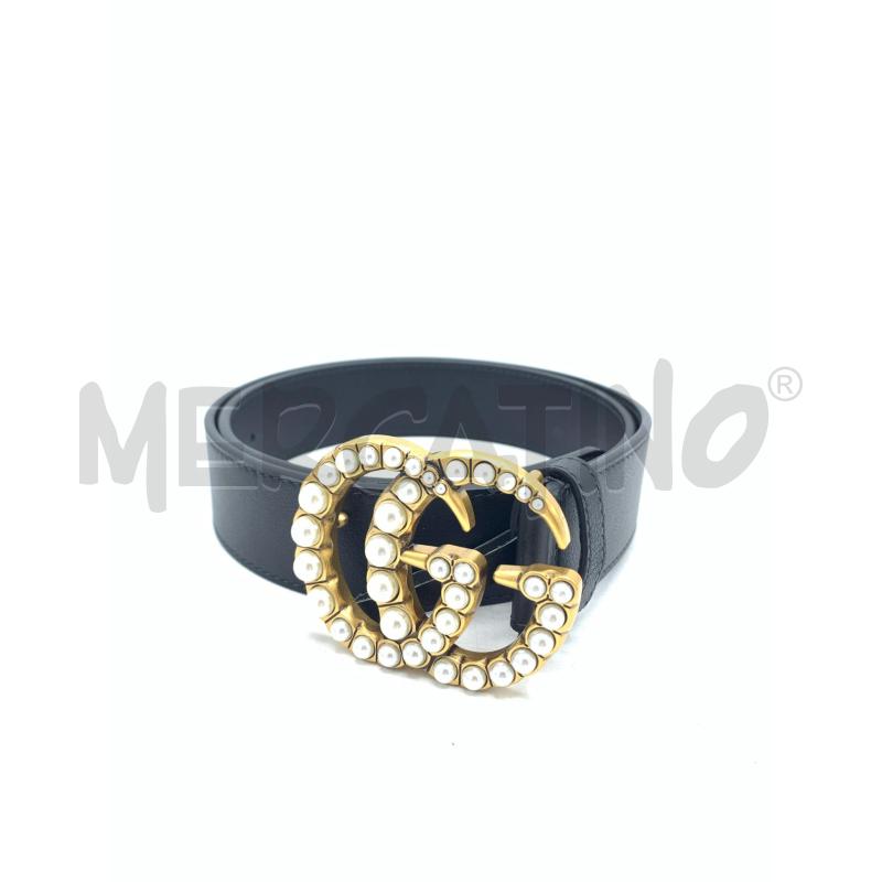 CINTURA DONNA GUCCI BURKLE NER LEATH FIBBIA DORAT PERL | Mercatino dell'Usato Roma re di roma 1