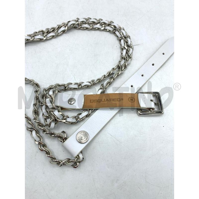 CINTURA DSQUARED2 PELLE BIANCO CATENA  | Mercatino dell'Usato Roma re di roma 3