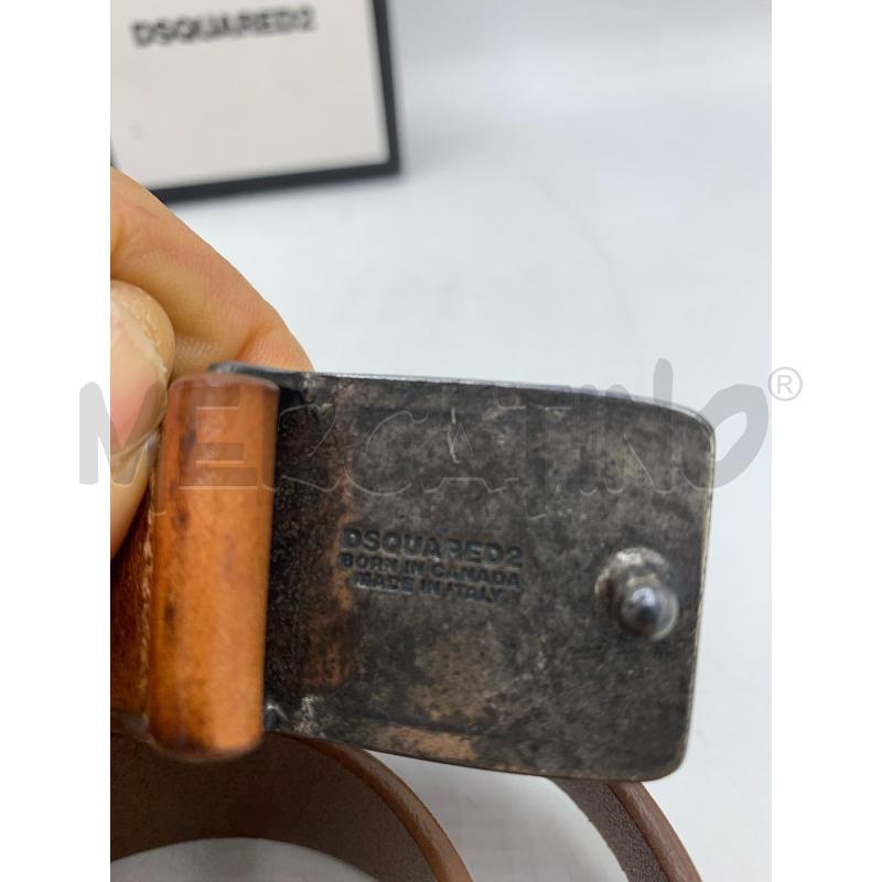 CINTURA DSQUARED PELLE MARRONE FIBIA STRASS | Mercatino dell'Usato Roma re di roma 4