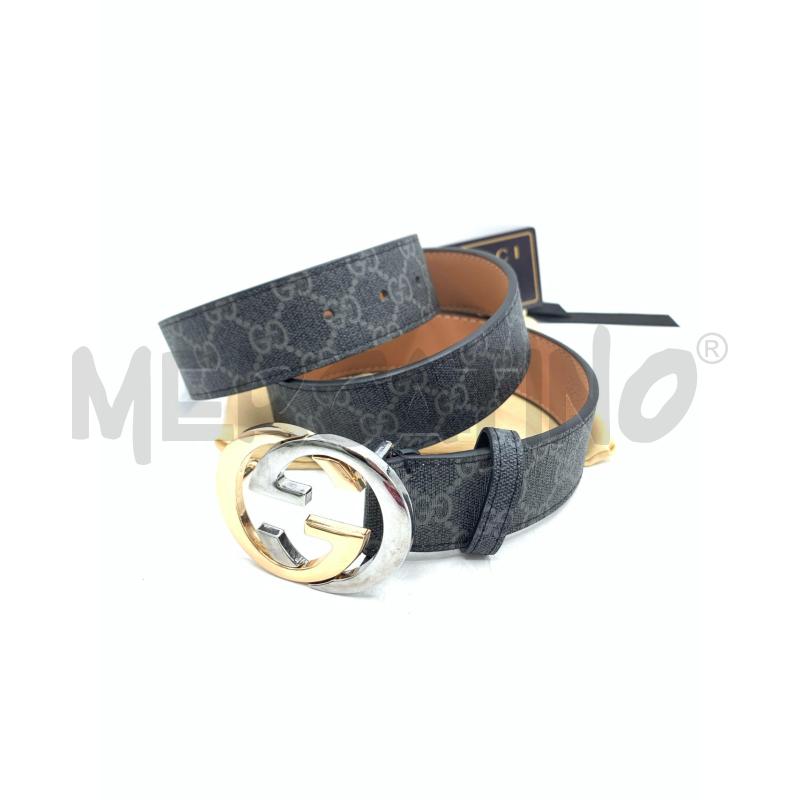 CINTURA GUCCI GOLD SILVER GRIGIO MONOGRAM | Mercatino dell'Usato Roma re di roma 1