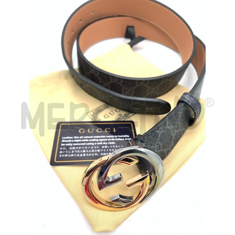 CINTURA GUCCI GOLD SILVER GRIGIO MONOGRAM | Mercatino dell'Usato Roma re di roma 5