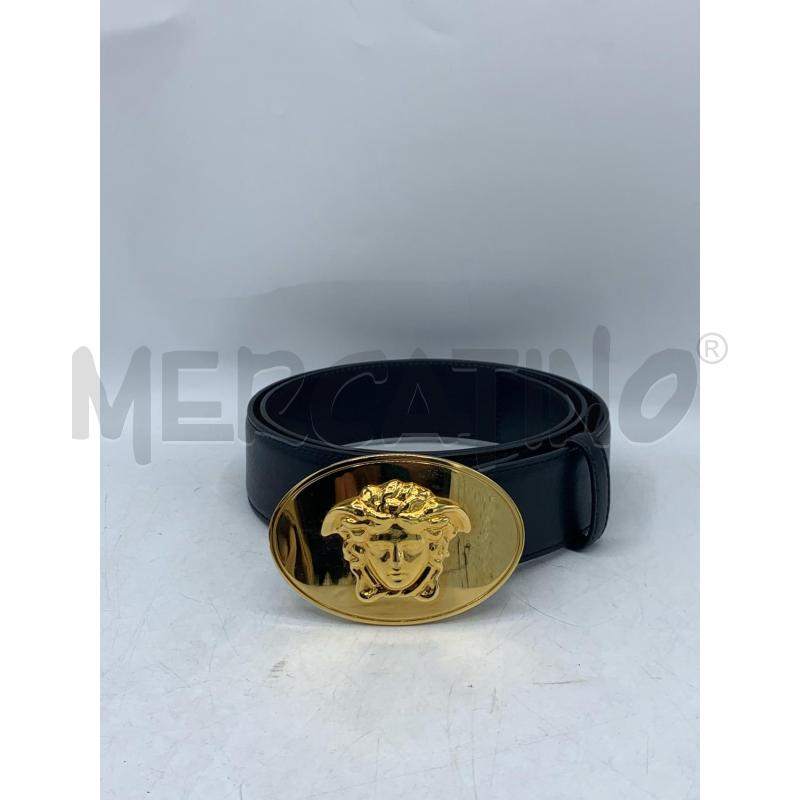 CINTURA UOMO VERSACE NERA PLACCA DORAT  | Mercatino dell'Usato Roma re di roma 1