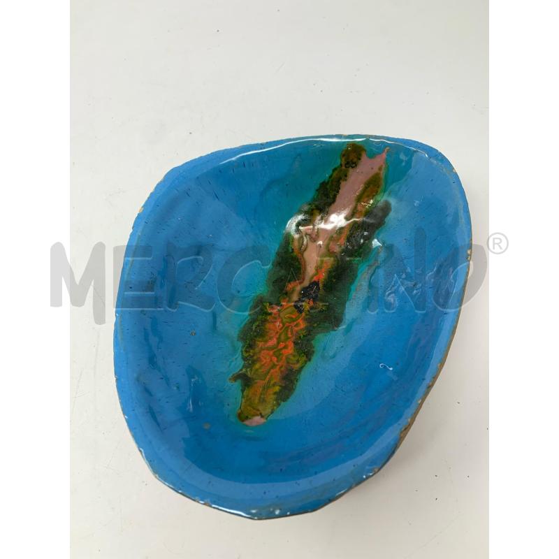 CIOTOLA TERRACOTTA INTERNO SMALTATO AZZURRO DEC STRATTO VERDE ARANCIO | Mercatino dell'Usato Roma re di roma 1