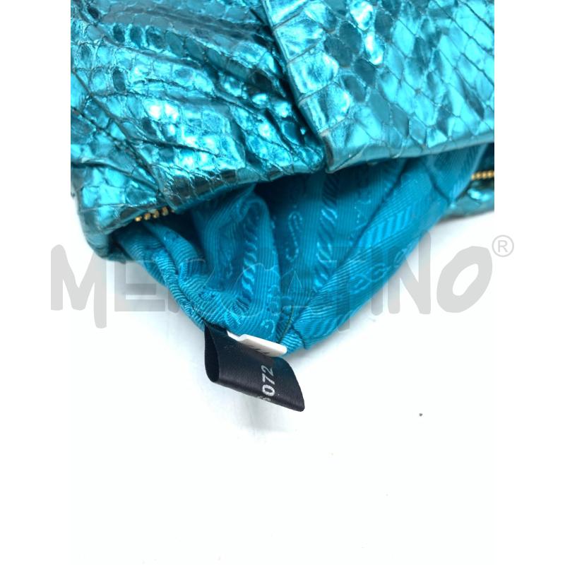 CLUTCH BAG PRADA TURCHESE METALLICO PITONE | Mercatino dell'Usato Roma re di roma 5