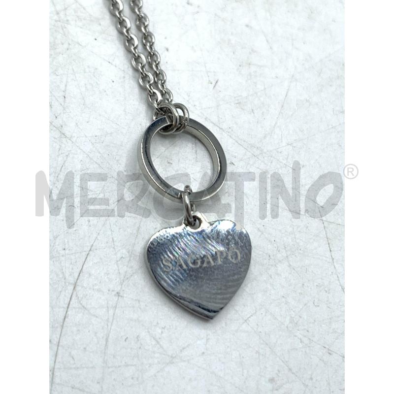 COLLANA SAGAPO' ACCIAIO CUORI  | Mercatino dell'Usato Roma re di roma 4