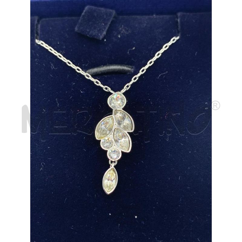 COLLANA SWAROVSKI PENDENTE FOGLIA STRASS | Mercatino dell'Usato Roma re di roma 3