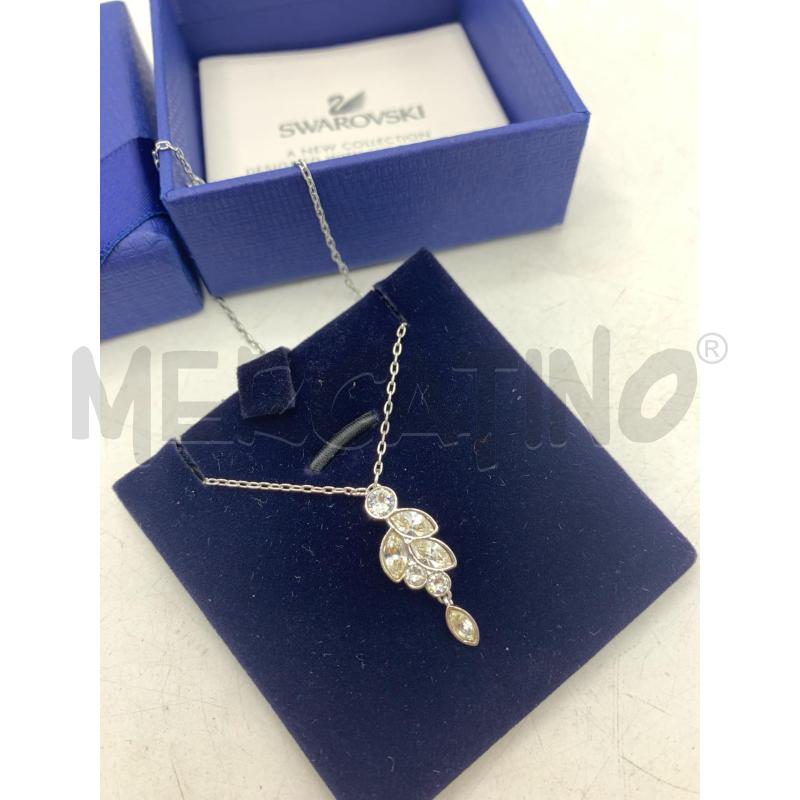 COLLANA SWAROVSKI PENDENTE FOGLIA STRASS | Mercatino dell'Usato Roma re di roma 5