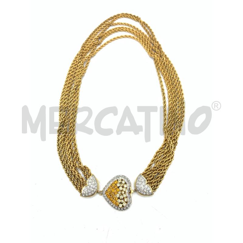 COLLANA VOGUE BIJOUX GOLD STRASS ANNI 80 | Mercatino dell'Usato Roma re di roma 1