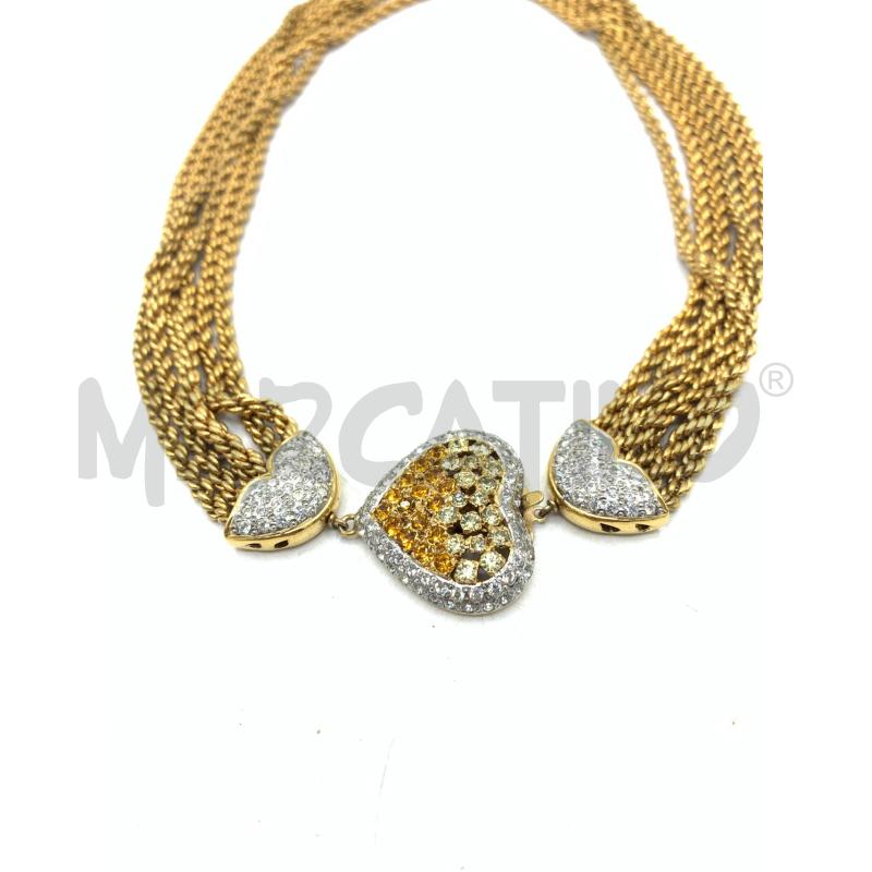COLLANA VOGUE BIJOUX GOLD STRASS ANNI 80 | Mercatino dell'Usato Roma re di roma 2