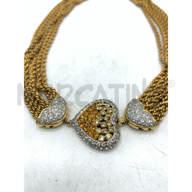 COLLANA VOGUE BIJOUX GOLD STRASS ANNI 80 | Mercatino dell'Usato Roma re di roma 3