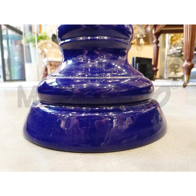 COLONNA VETRO BLU FIORI ROSA  | Mercatino dell'Usato Roma re di roma 4