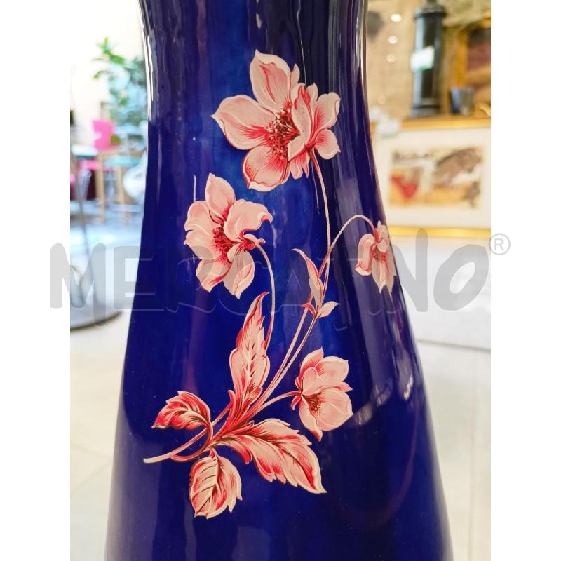 COLONNA VETRO BLU FIORI ROSA  | Mercatino dell'Usato Roma re di roma 5