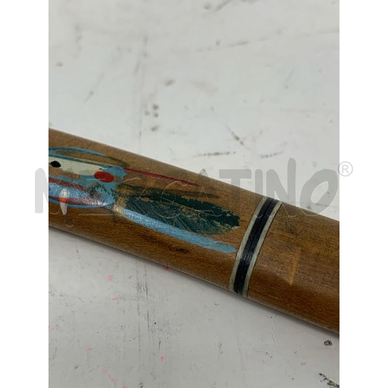 COLTELLINO KATANA FODERA LEGNO DISEGNO FOGLIA VERDE AZZURRA  | Mercatino dell'Usato Roma re di roma 3