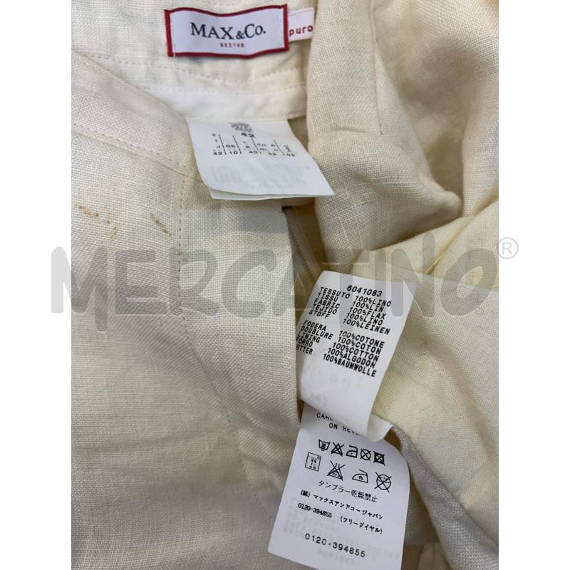 COMPLETO DONNA MAX & CO LINO PANNA  | Mercatino dell'Usato Roma re di roma 5