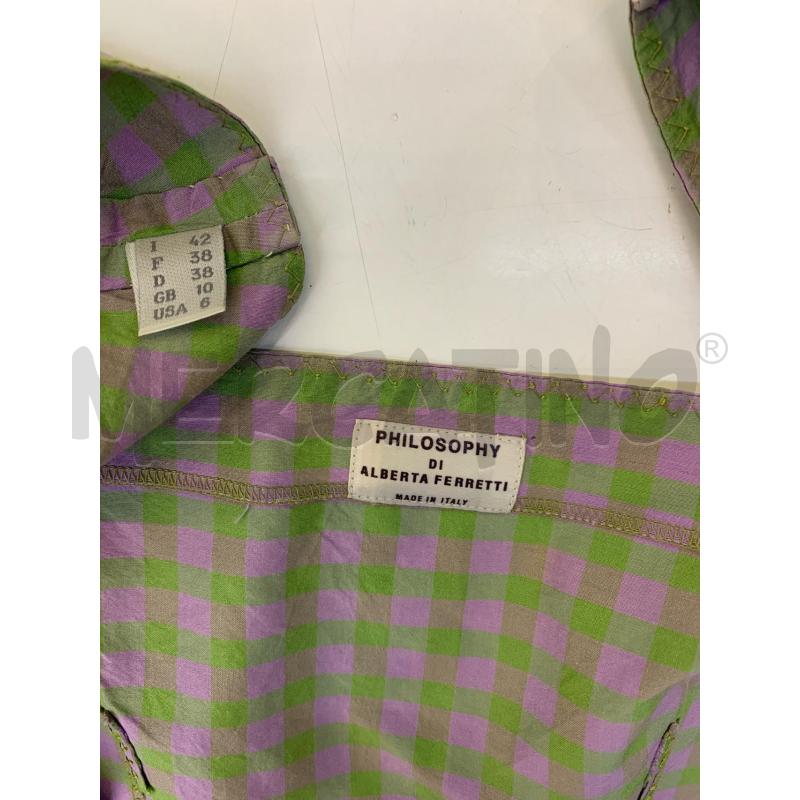 COMPLETO DONNA PHILOSOPHY ALBERTA FERRETTI QUADR VERD LILLA | Mercatino dell'Usato Roma re di roma 5