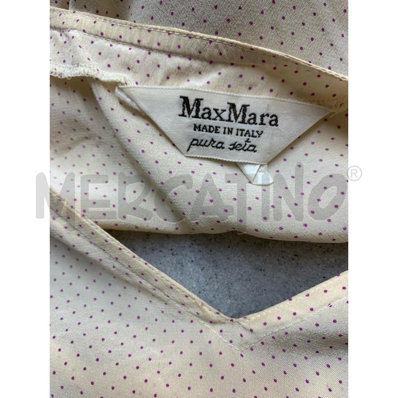 COMPLETO MAX MARA SETA BEIGE POIS NERI FIORI  | Mercatino dell'Usato Roma re di roma 5