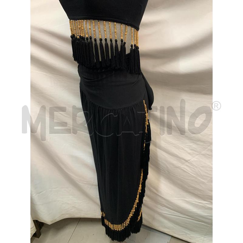 COMPLETO ONYS ANNI 90 NERO FRANGE PERLINE LEGNO | Mercatino dell'Usato Roma re di roma 2