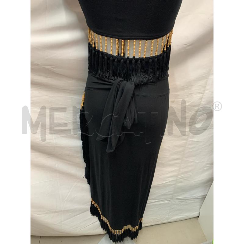 COMPLETO ONYS ANNI 90 NERO FRANGE PERLINE LEGNO | Mercatino dell'Usato Roma re di roma 4