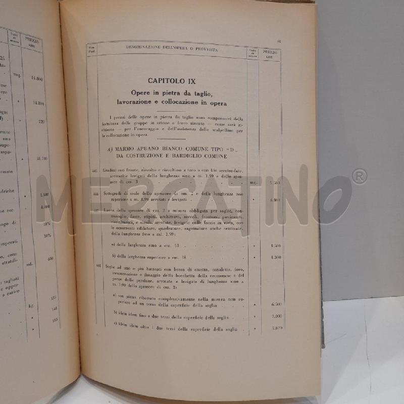 COMUNE DI ROMA TARIFFA DEI PREZZI DELLE OPERE E FORNITURE EDILI E STRADALI 1953 | Mercatino dell'Usato Roma re di roma 5