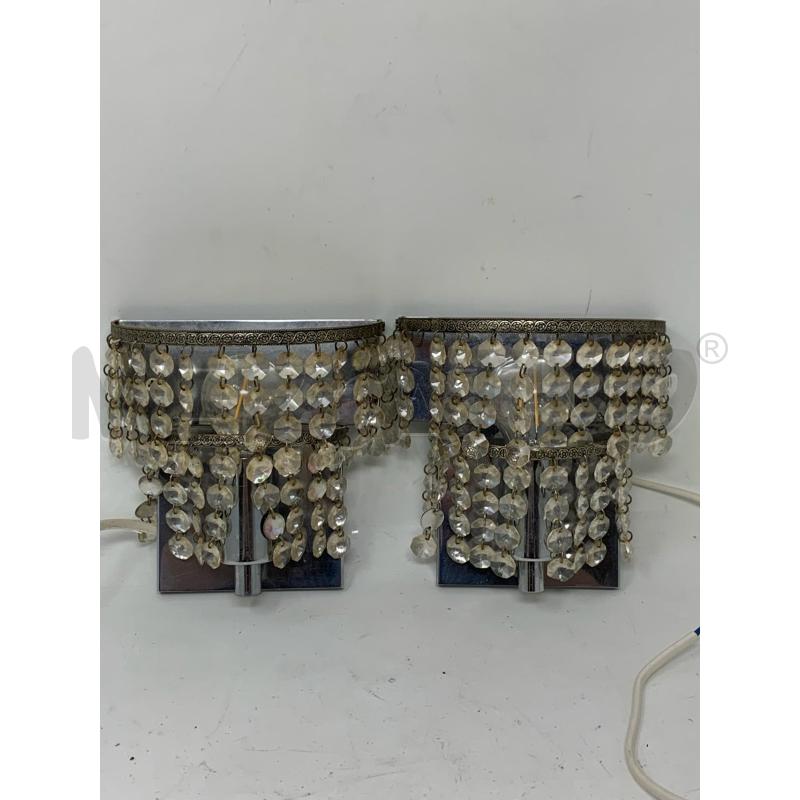  COPPIA APPLIQUE BASE METALLO PENDENTI GOCCE 2 RIMPIANI | Mercatino dell'Usato Roma re di roma 1
