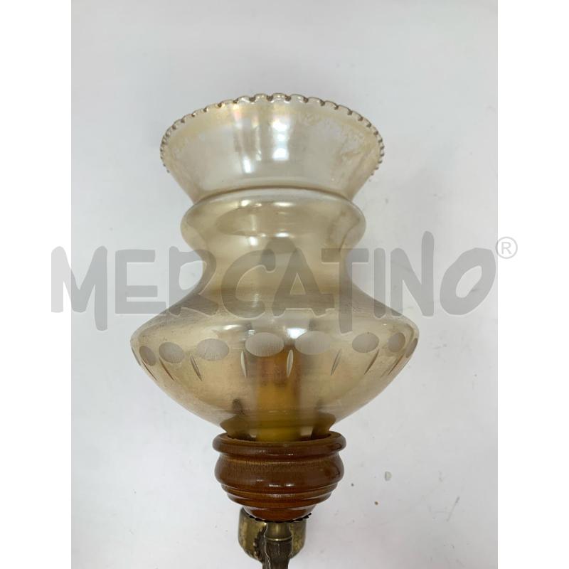COPPIA APPLIQUE OTTONE 14 LUCE PARALUME VETRO | Mercatino dell'Usato Roma re di roma 3