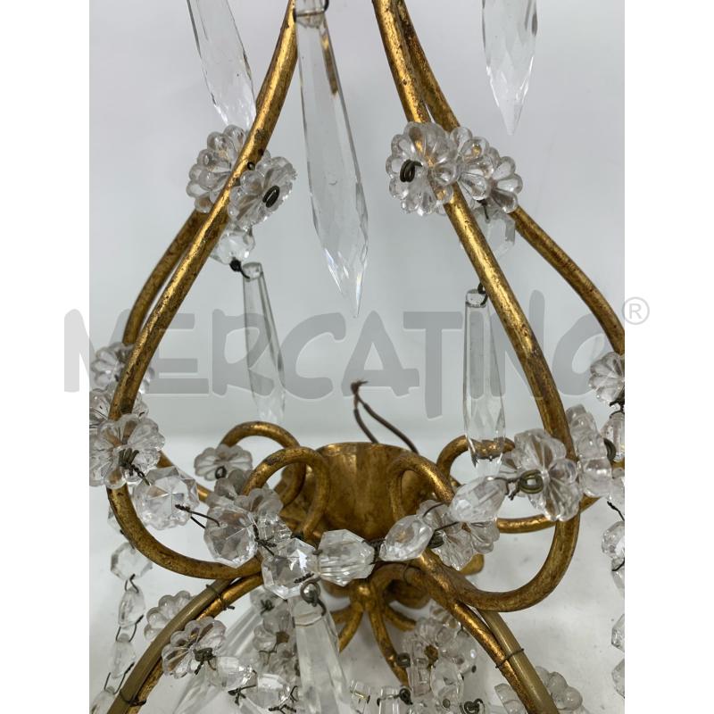 COPPIA APPLIQUE SCIOLARI 2 LUCI GOCCE STRUTTURA DORATA  | Mercatino dell'Usato Roma re di roma 4